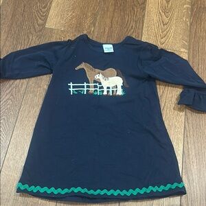 Navy Blue Kids Shirt with Horse Design
